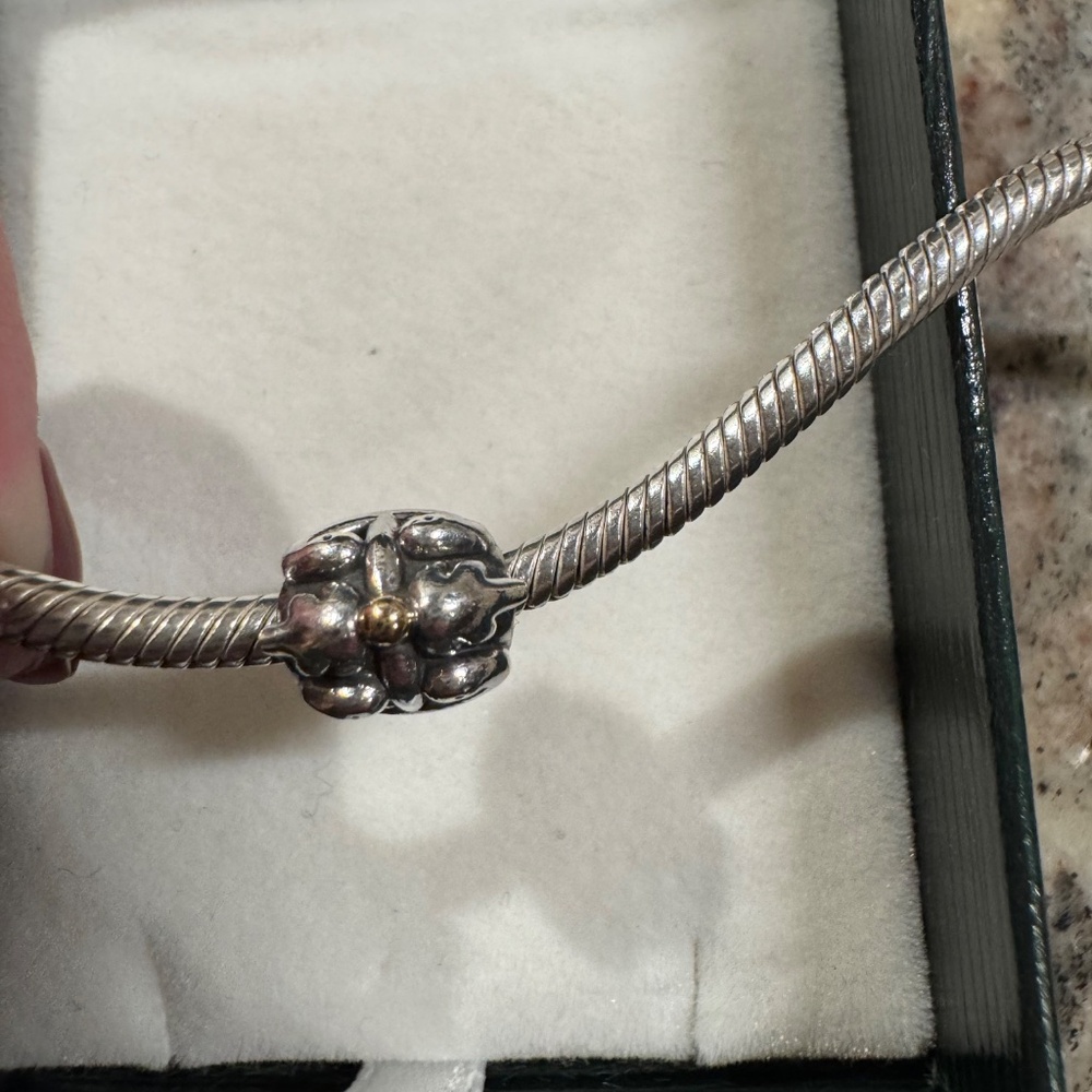 Retired Pandora Medical Caduceus Charm Silver with Gold Plating - Picture 5 of 7